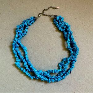 EsMor turquoise pebble multi strand necklace